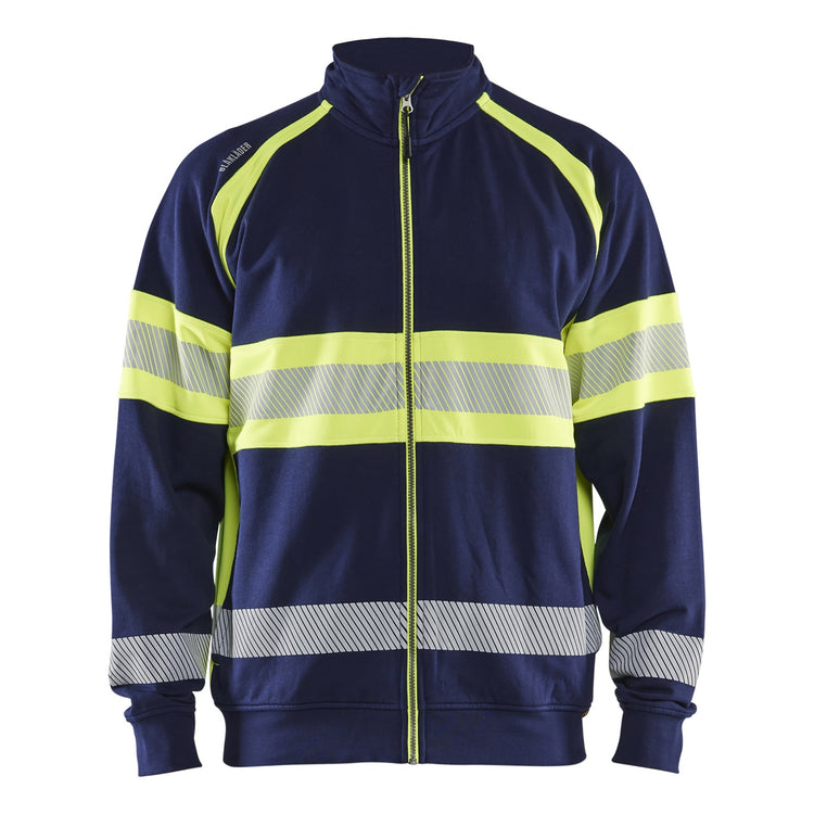 Blaklader BLAKLADER 35511158 Hi Vis Sweater Hi Vis Reflective Full-zip Work Sweatshirt MEN - 100% Cotton - 355111588933