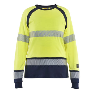 Blaklader BLAKLADER 34371737 Women's Long sleeved T shirt Multinorm Hi Vis Reflective Long Sleeve Work T-Shirt WOMEN - Flame Retardant - 343717373389