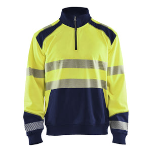 Blaklader BLAKLADER 35562528 Hi Vis Reflective Half-zip Work Sweatshirt MEN - Brushed Interior - 355625283389