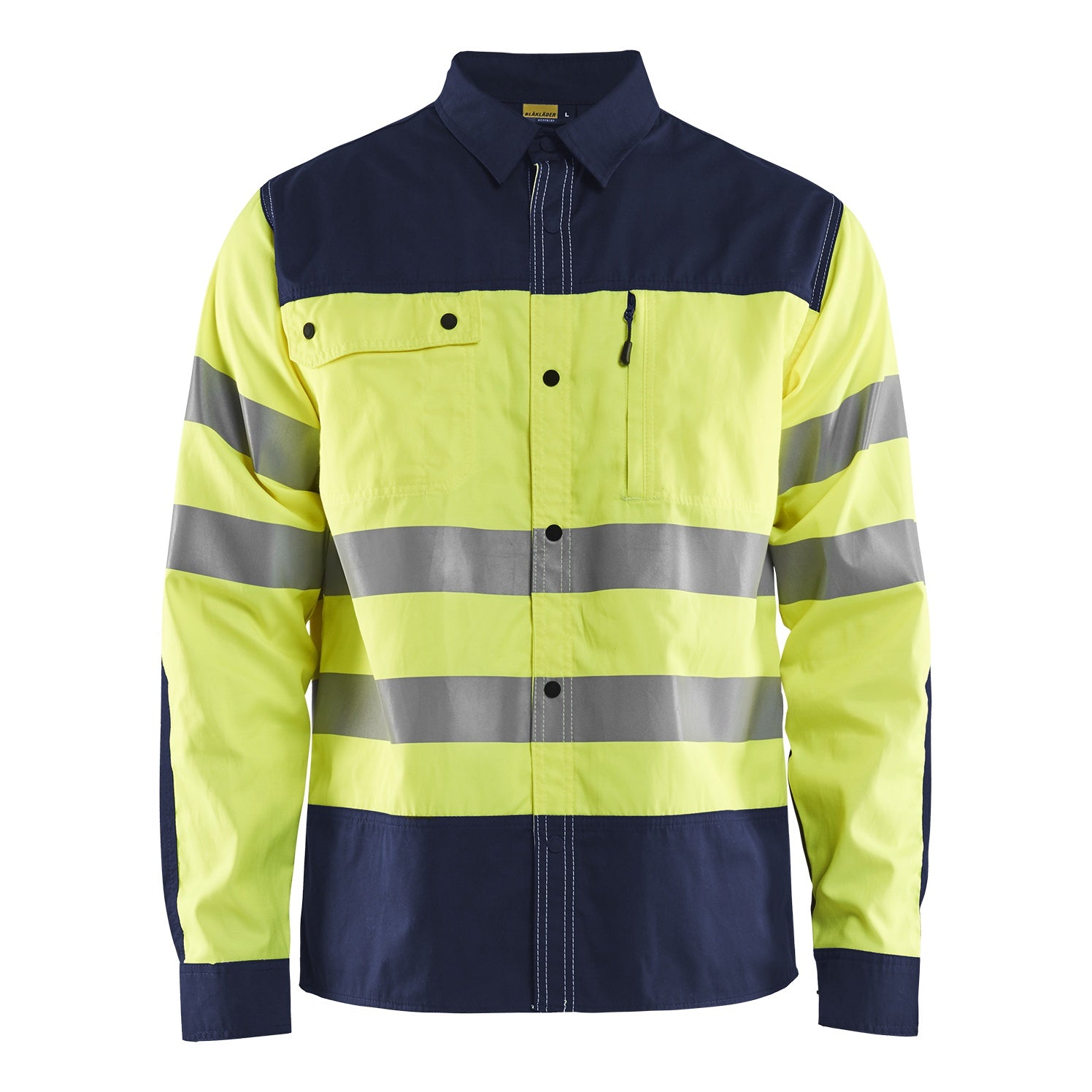 Blaklader BLAKLADER 32551817 Hi Vis Shirt Hi Vis Reflective Long Sleeve Work Shirt MEN - 50% Cotton 50% Polyester - 325518173389