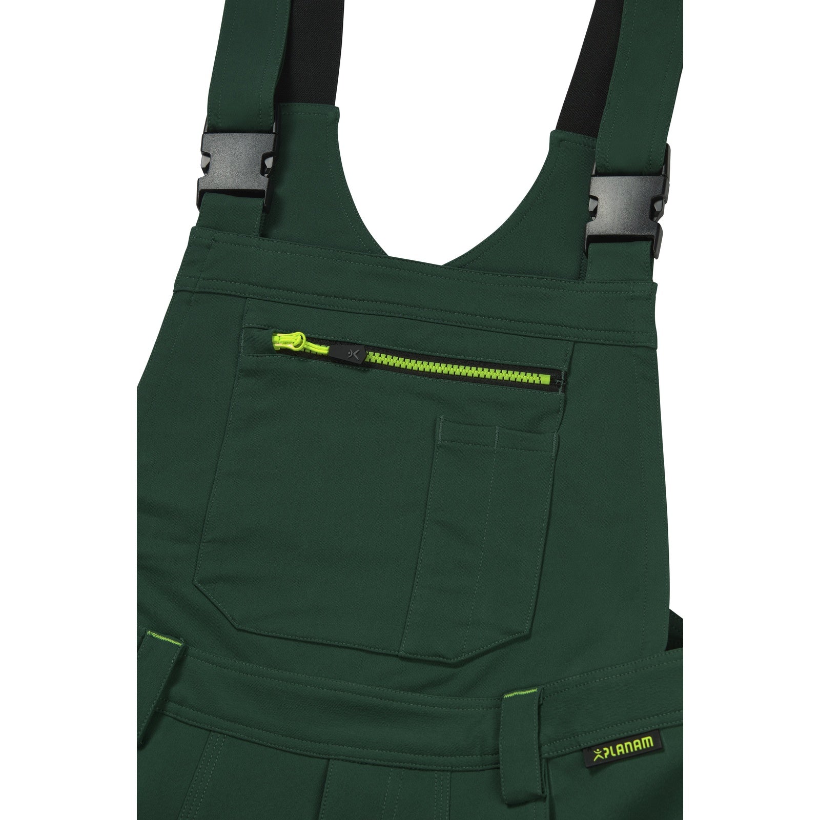 Planam rECOline Bibpant slate/black - Important items remain secure in the bib pocket.