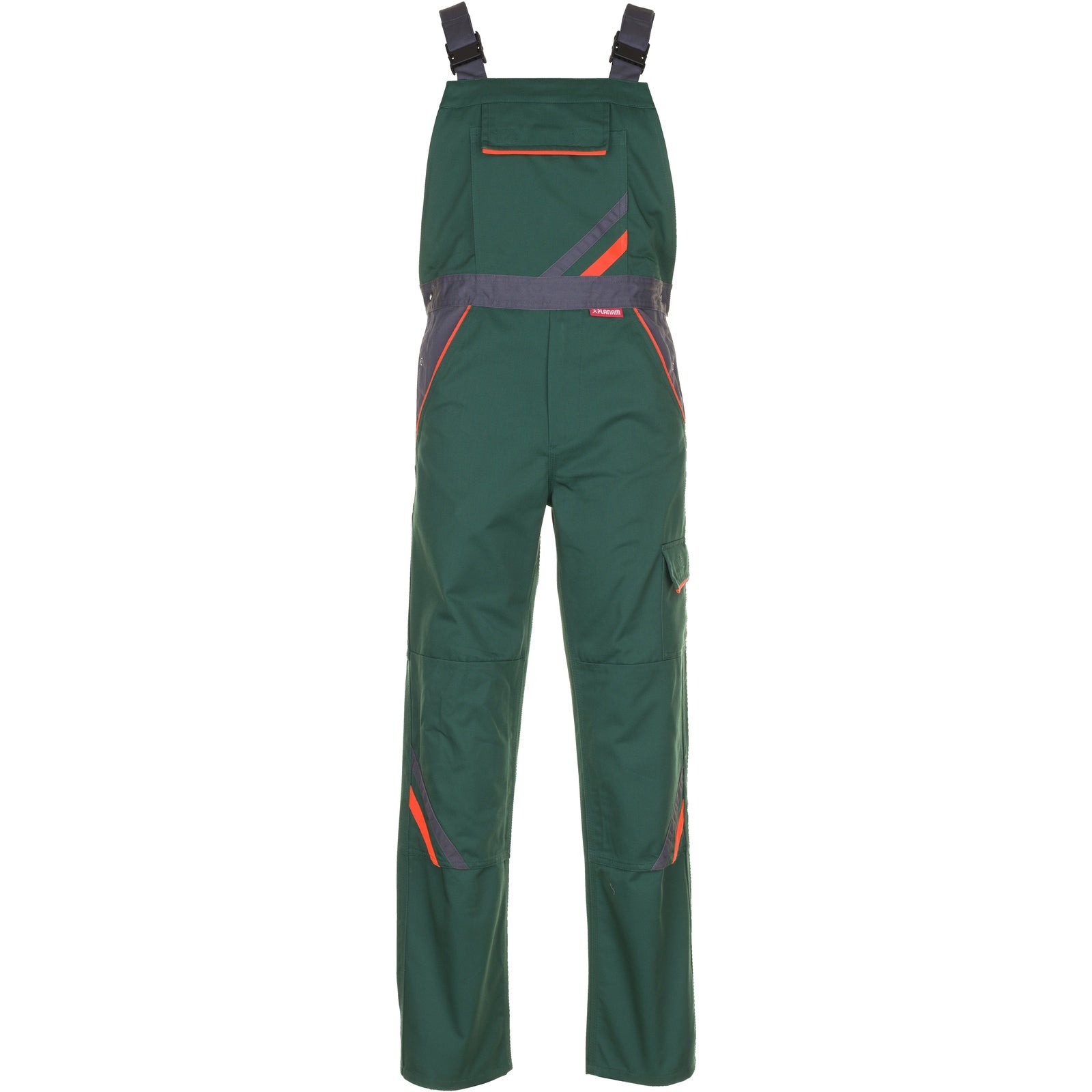 Planam Visline Dungarees green/orange/slate - Main
