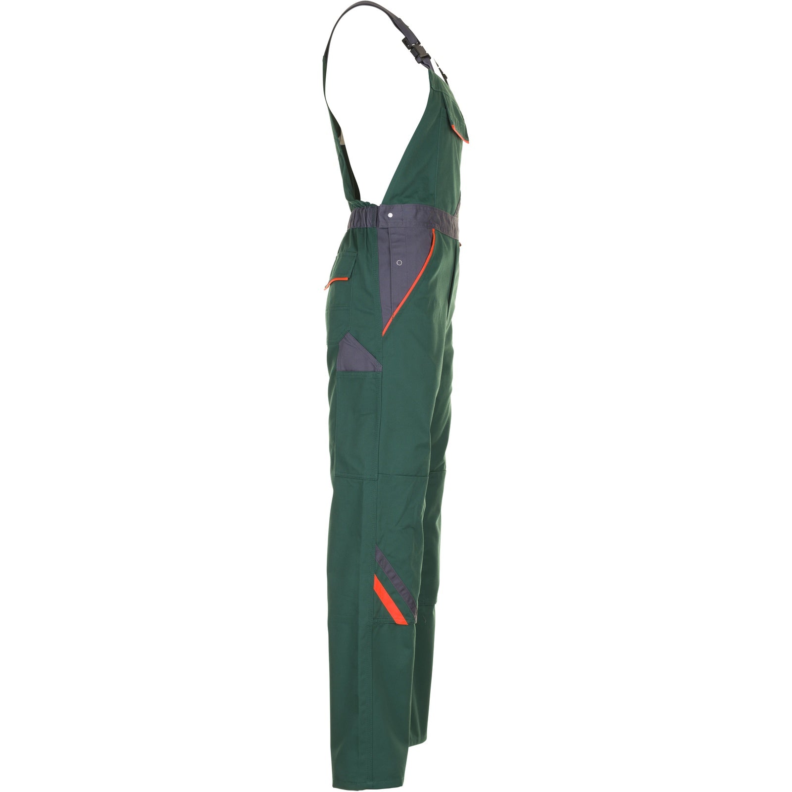 Planam Visline Dungarees green/orange/slate - Model view 3