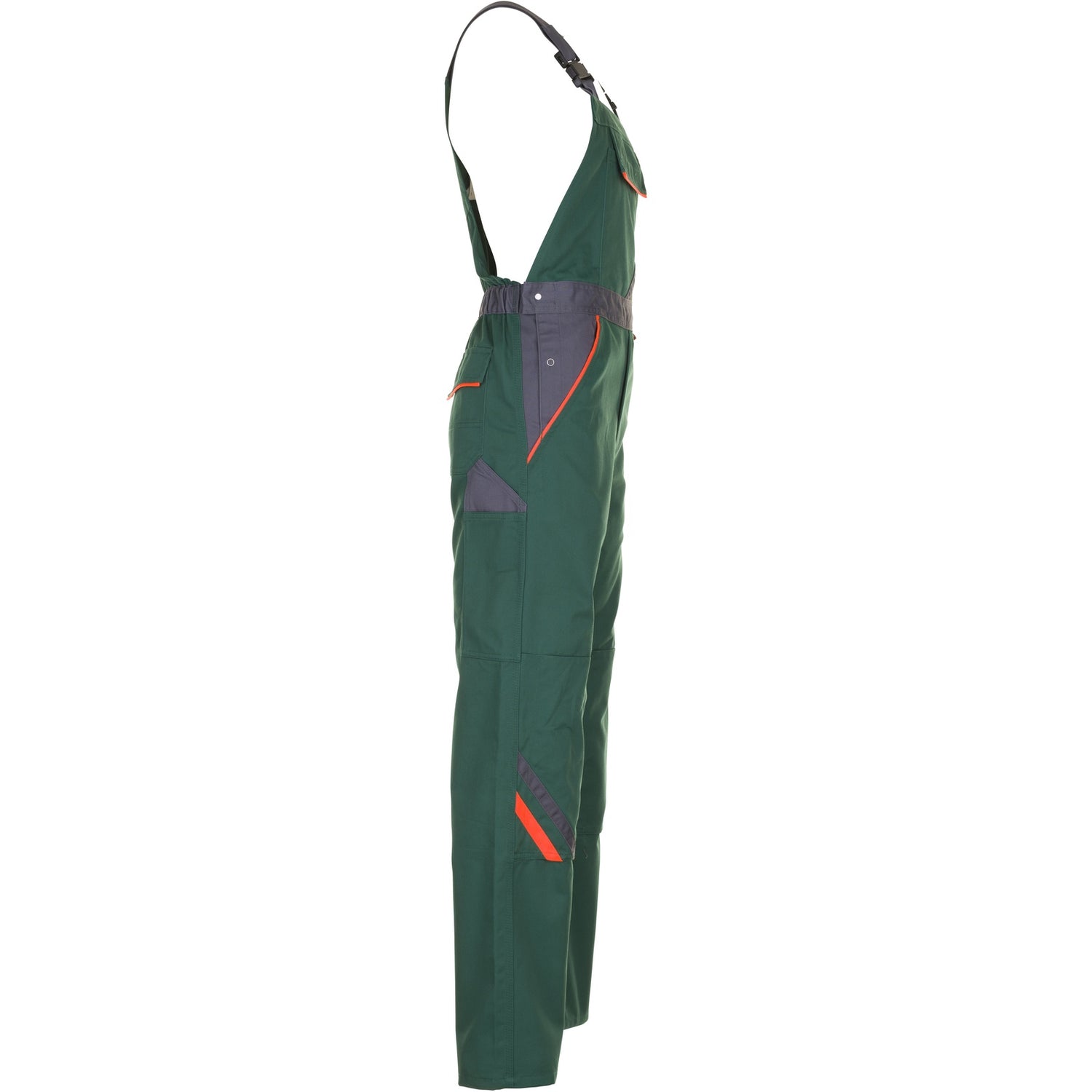 Planam Visline Dungarees green/orange/slate - Model view 3