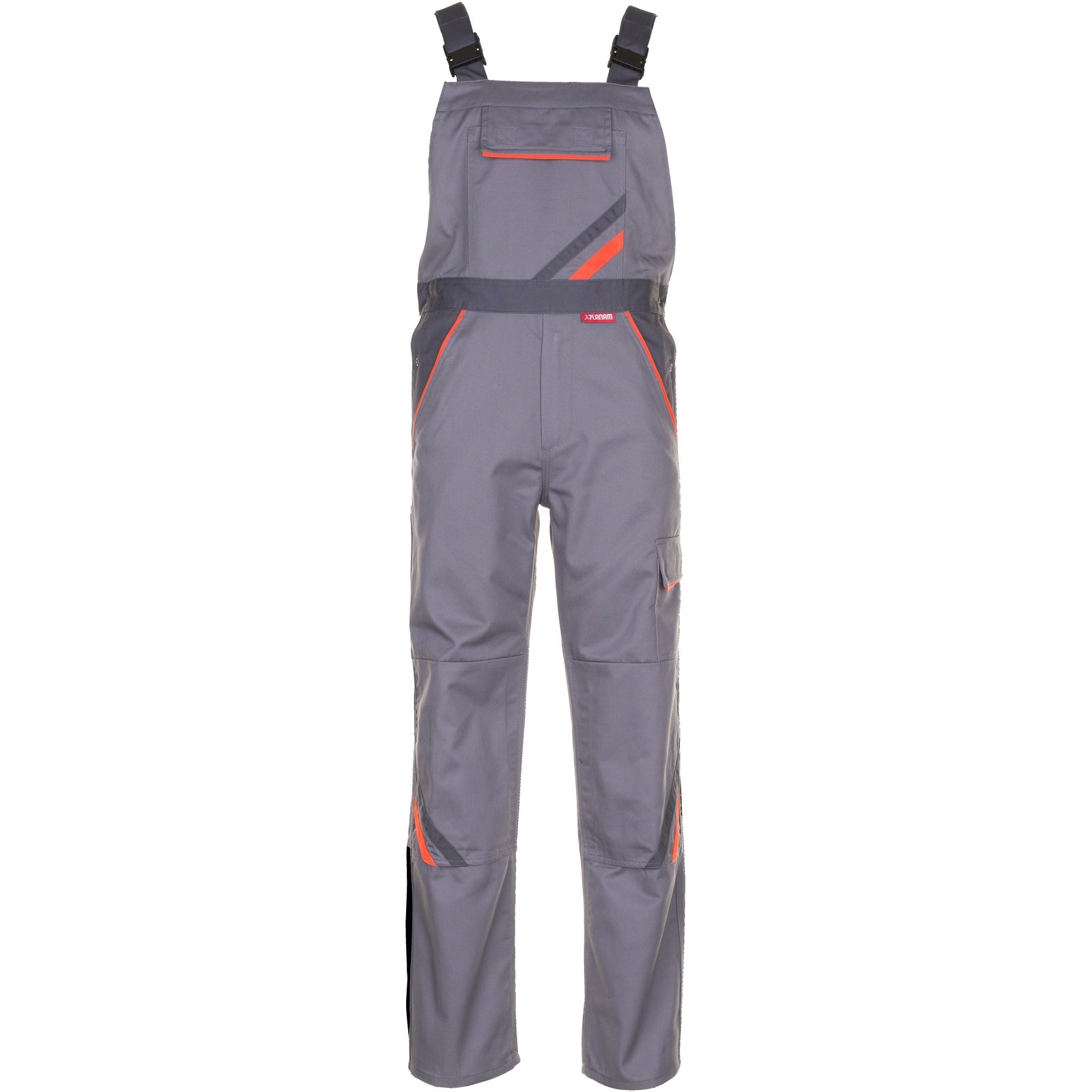 Planam Visline Dungarees zinc/orange/slate - Model view 1