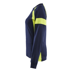 Blaklader BLAKLADER 35211030 Women's Long Sleeved T shirt with Hi Vis Hi Vis Reflective Long Sleeve Work T-Shirt WOMEN - 100% Cotton - 352110308833_CL