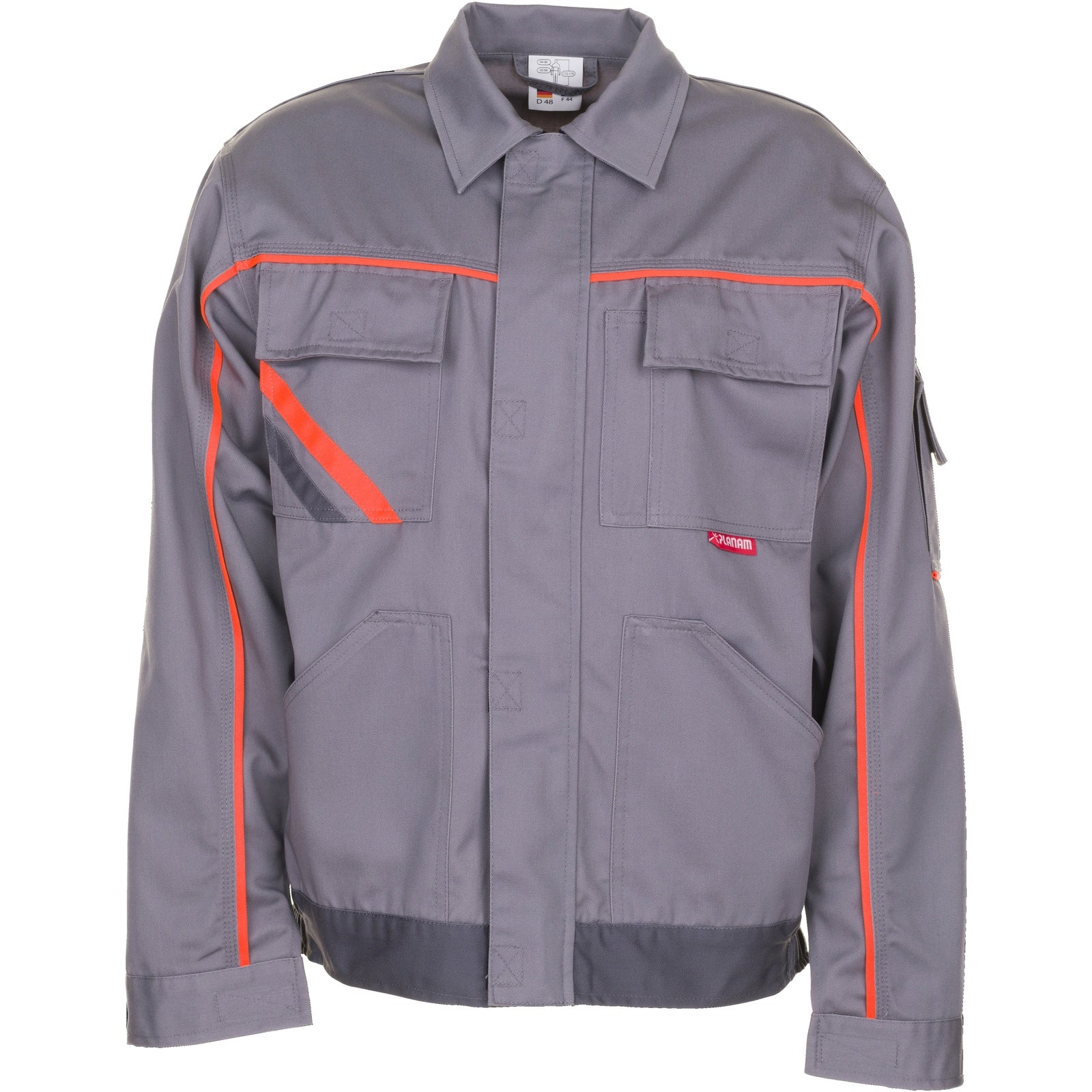 Planam Visline V2 Waisted Jacket zinc/orange/slate - Model view 1