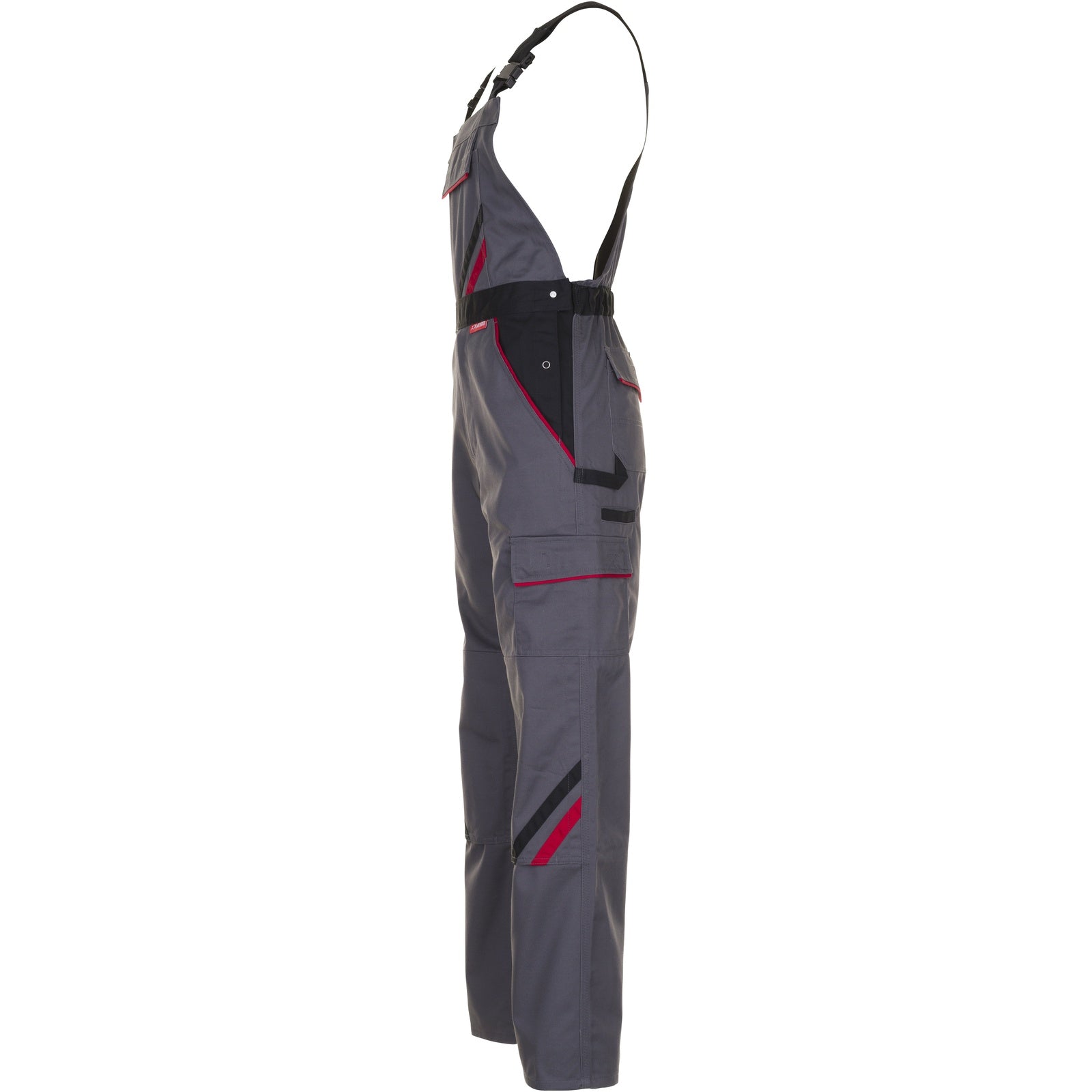 Planam Highline Dungarees slate/black/red - Model view 4