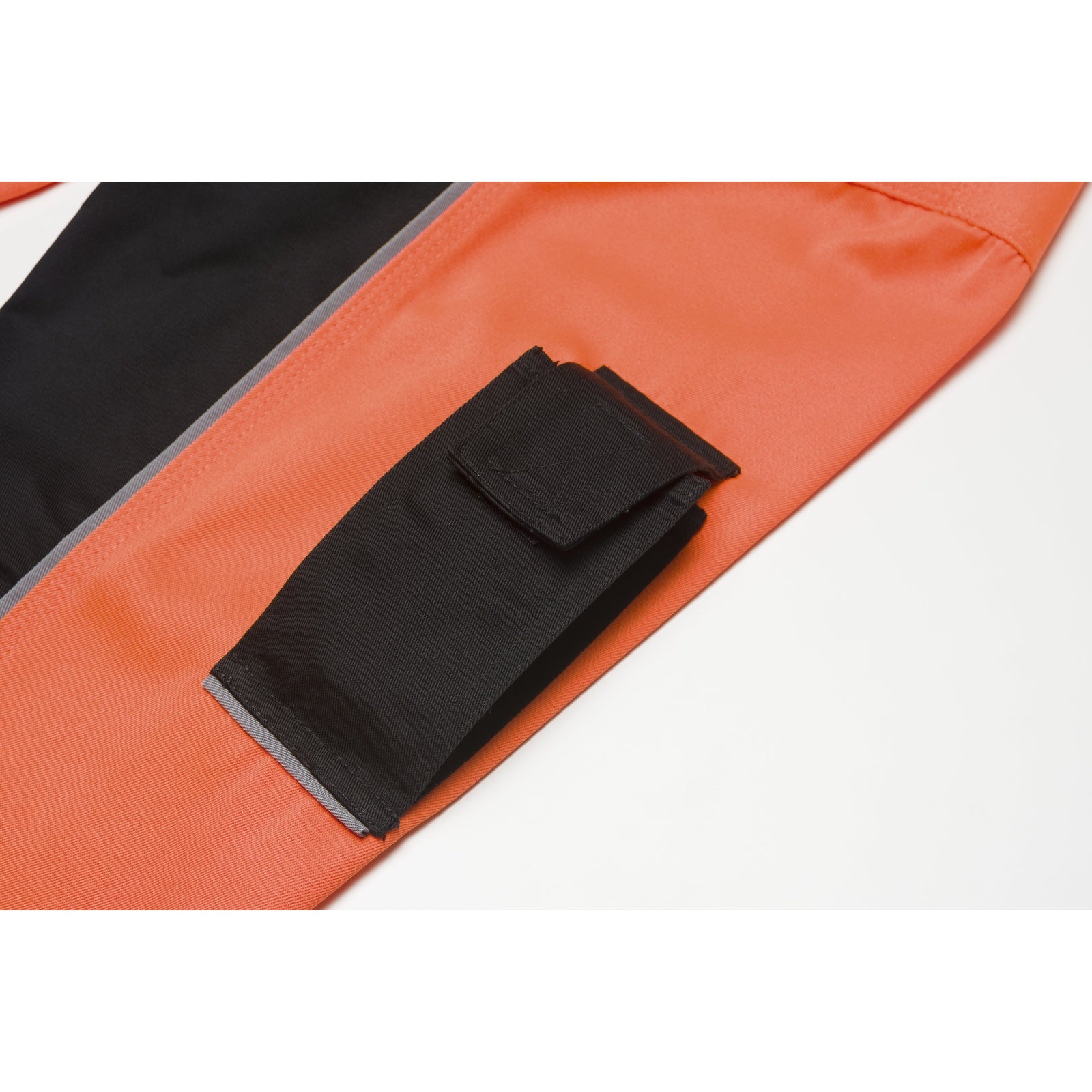Planam Visline V1 Waisted Jacket green/orange/slate - The mobile phone pocket on the sleeve allows easy access for urgent calls.