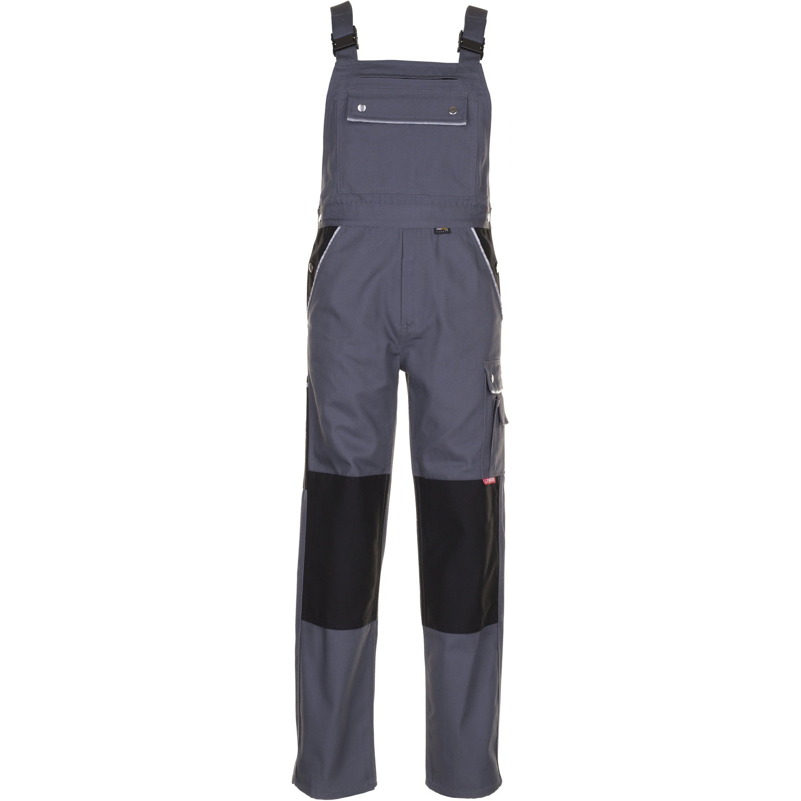 Planam Canvas 320 Dungarees grey/black - Main