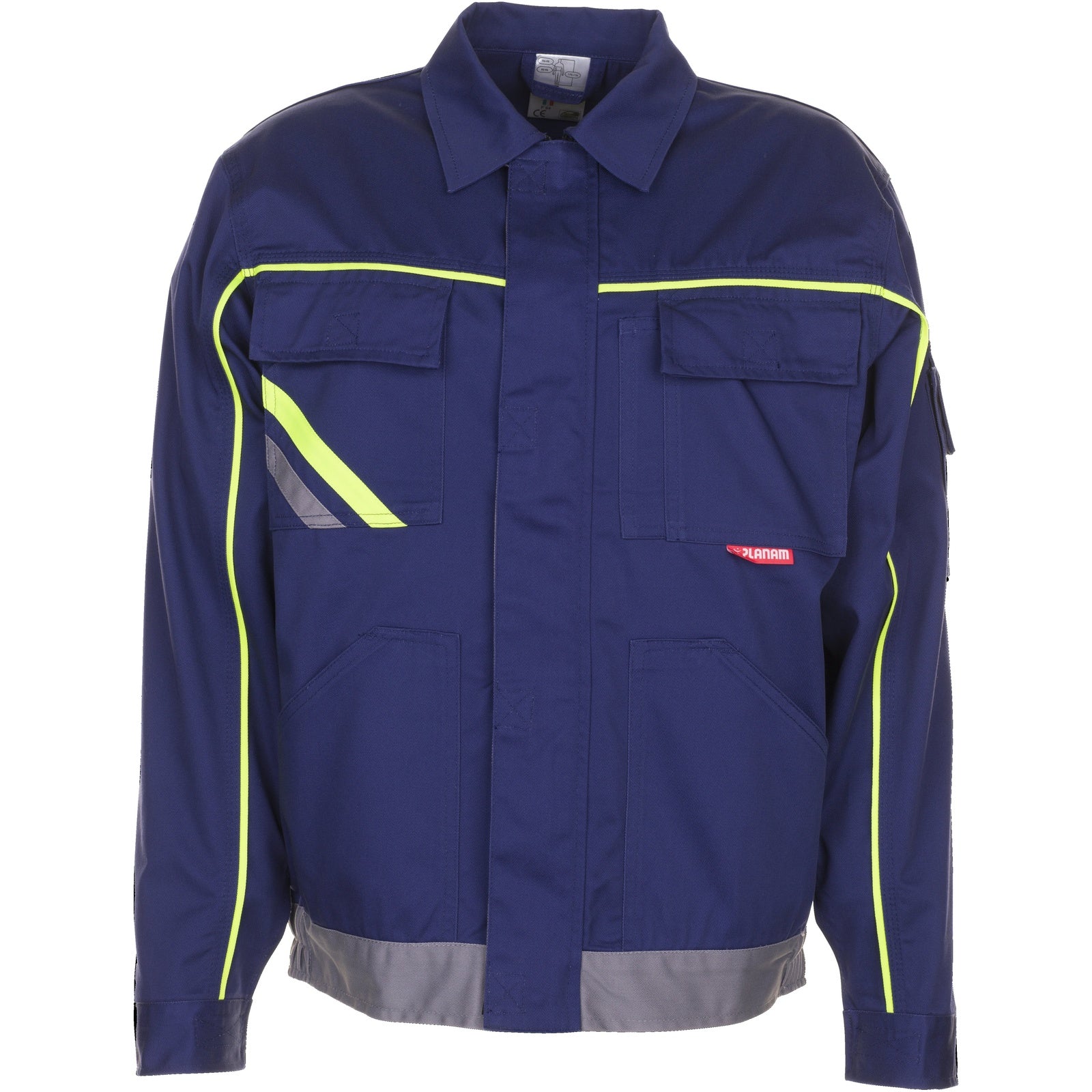 Planam Visline V2 Waisted Jacket marine/yellow/zinc - Main