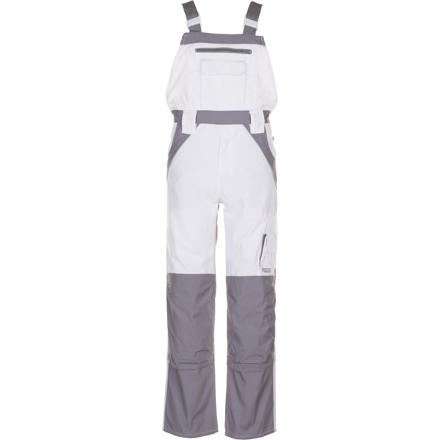 Planam Plaline Dungarees pure white/zinc - Main