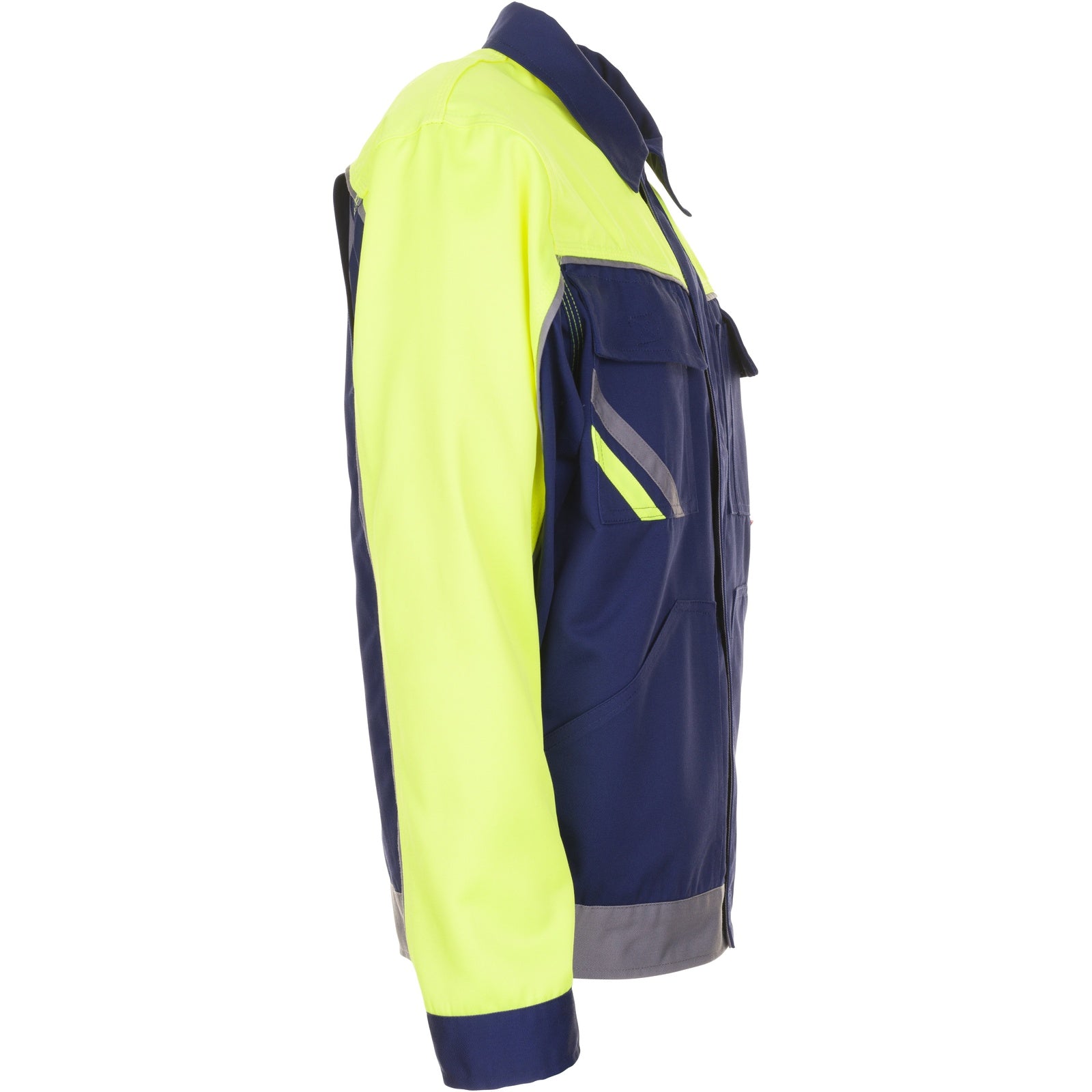 Planam Visline V1 Waisted Jacket marine/yellow/zinc - Model view 3