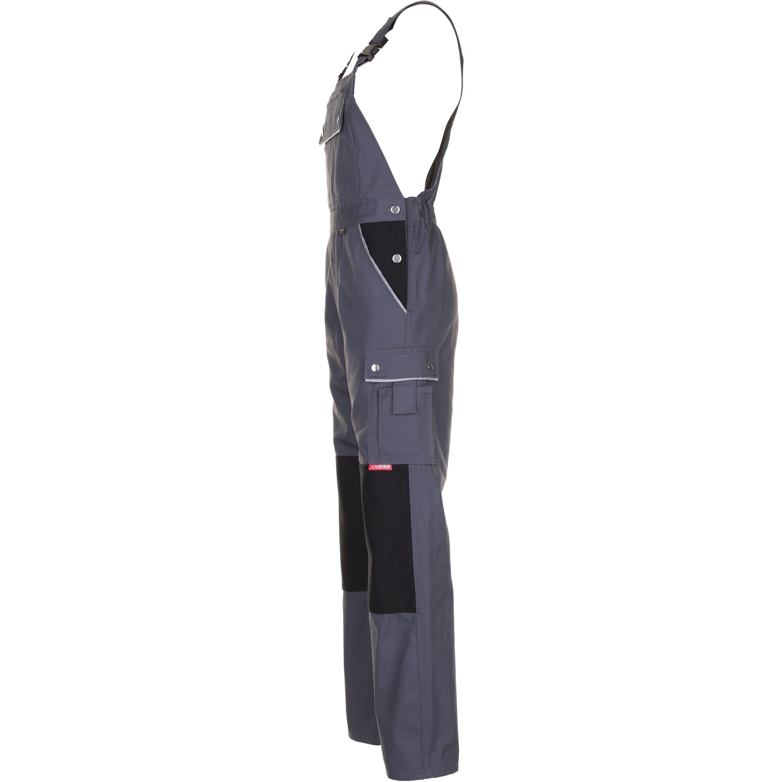 Planam Canvas 320 Dungarees grey/black - Model view 4