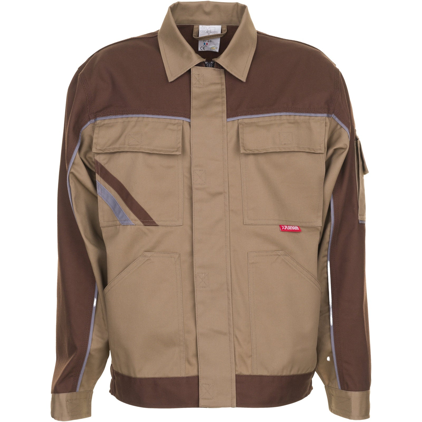 Planam Highline Waisted Jacket beige/brown/zinc - Model view 1
