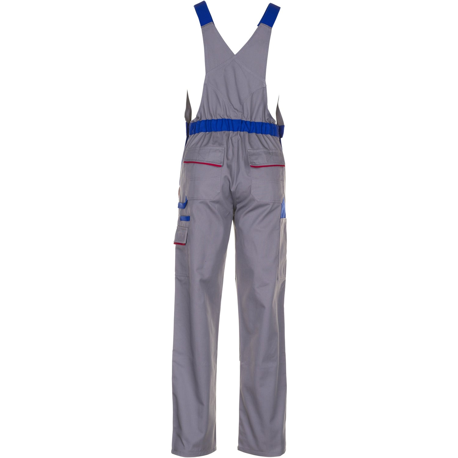 Planam Highline Dungarees zinc/royal blue/red - Model view 2
