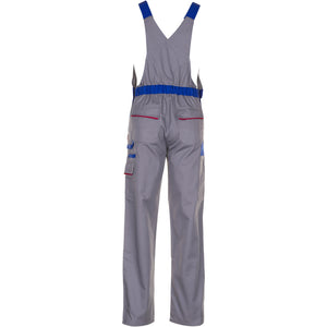 Planam Highline Dungarees zinc/royal blue/red - Model view 2