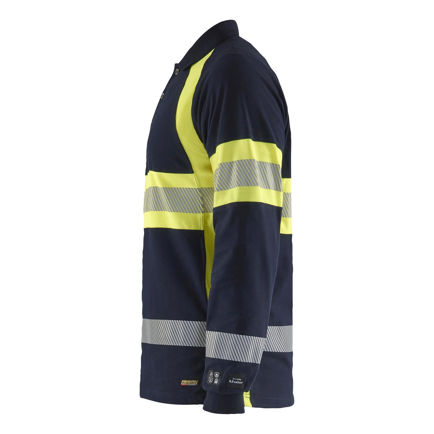 Blaklader BLAKLADER 34381741 Multinorm Long sleeved Polo Hi Vis Reflective Long Sleeve Work Polo MEN - Flame Retardant - 343817418933_CL