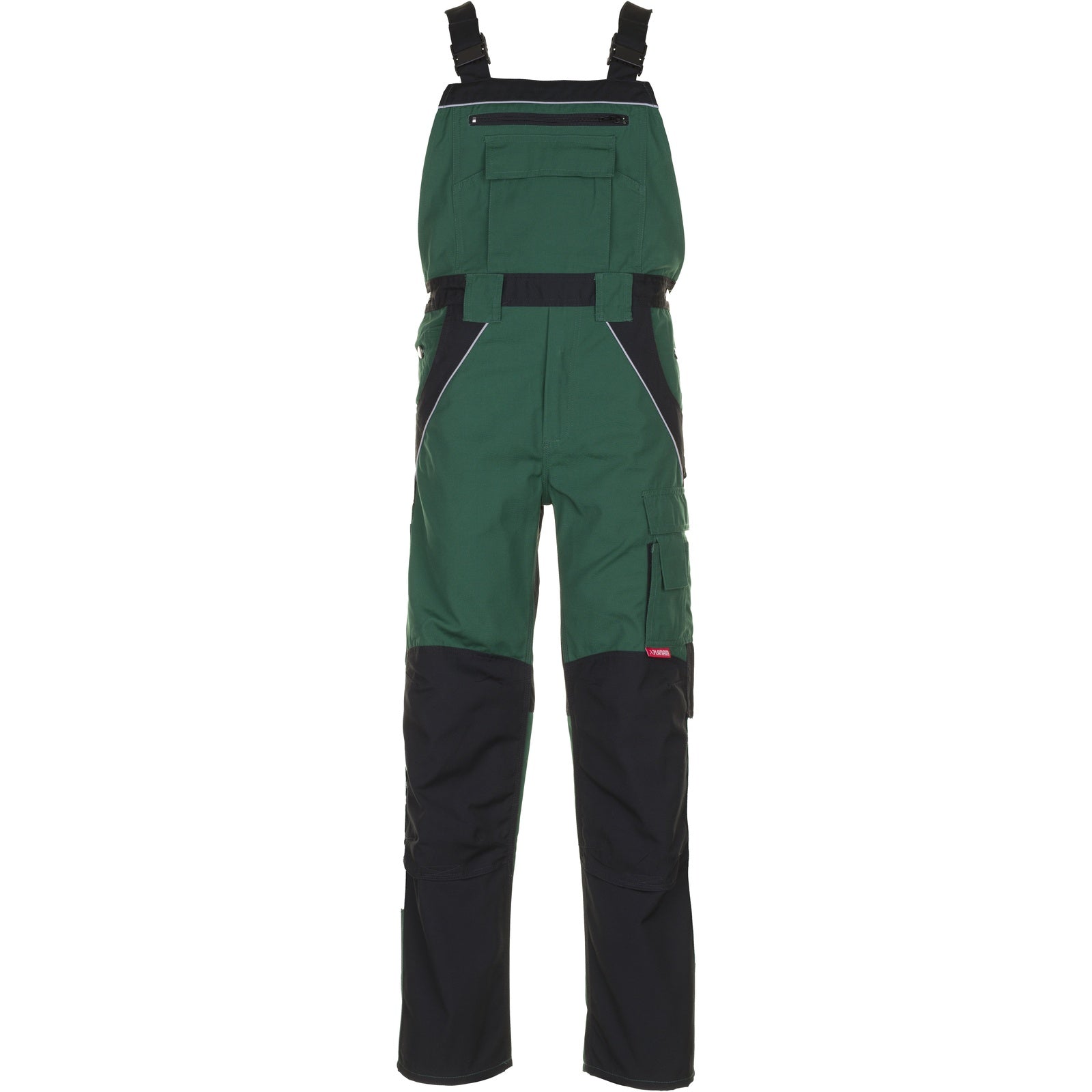 Planam Plaline Dungarees green/black - Main