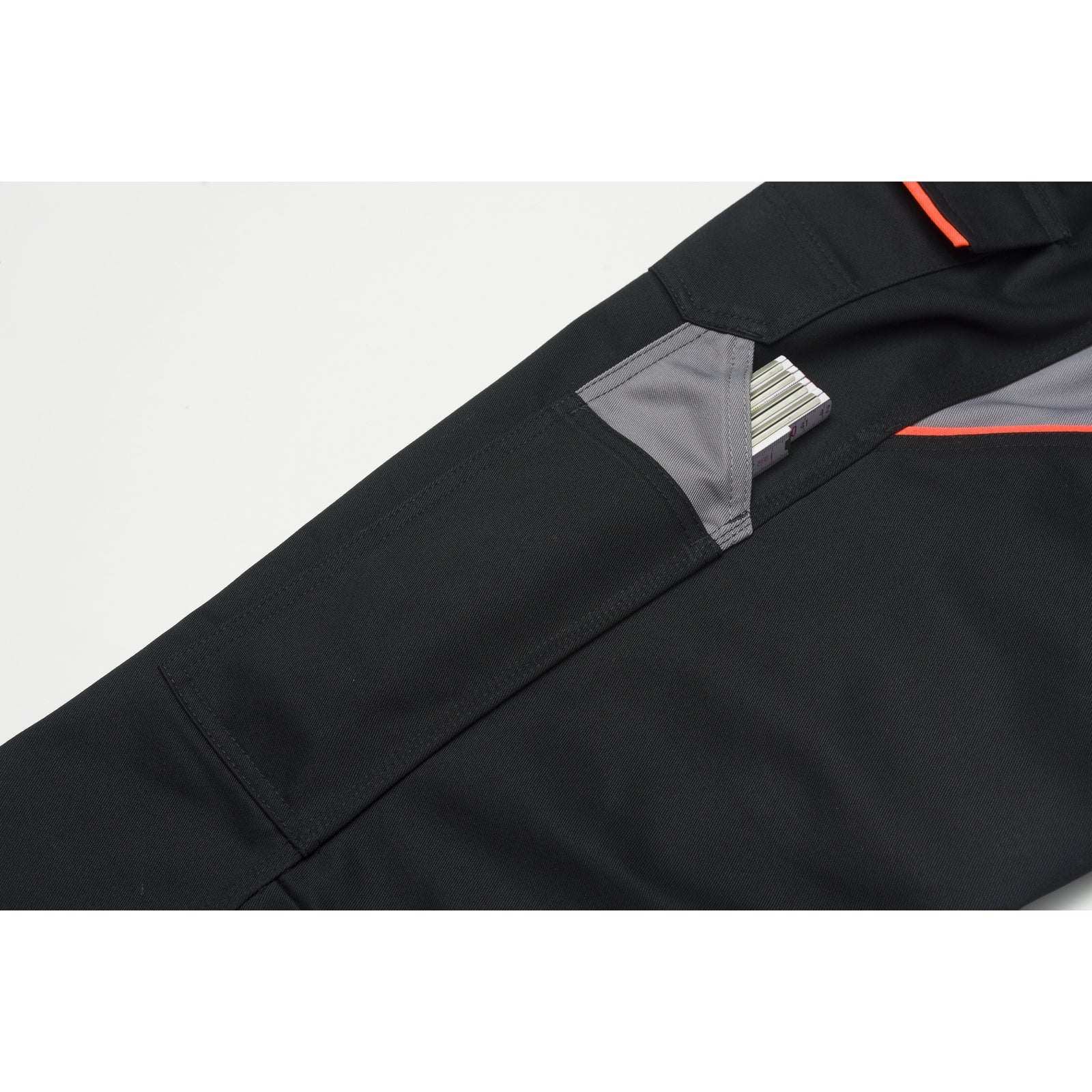 Planam Visline Trousers marine/yellow/zinc - Everything in its place: The ruler pocket keeps your important tools to hand at all times.