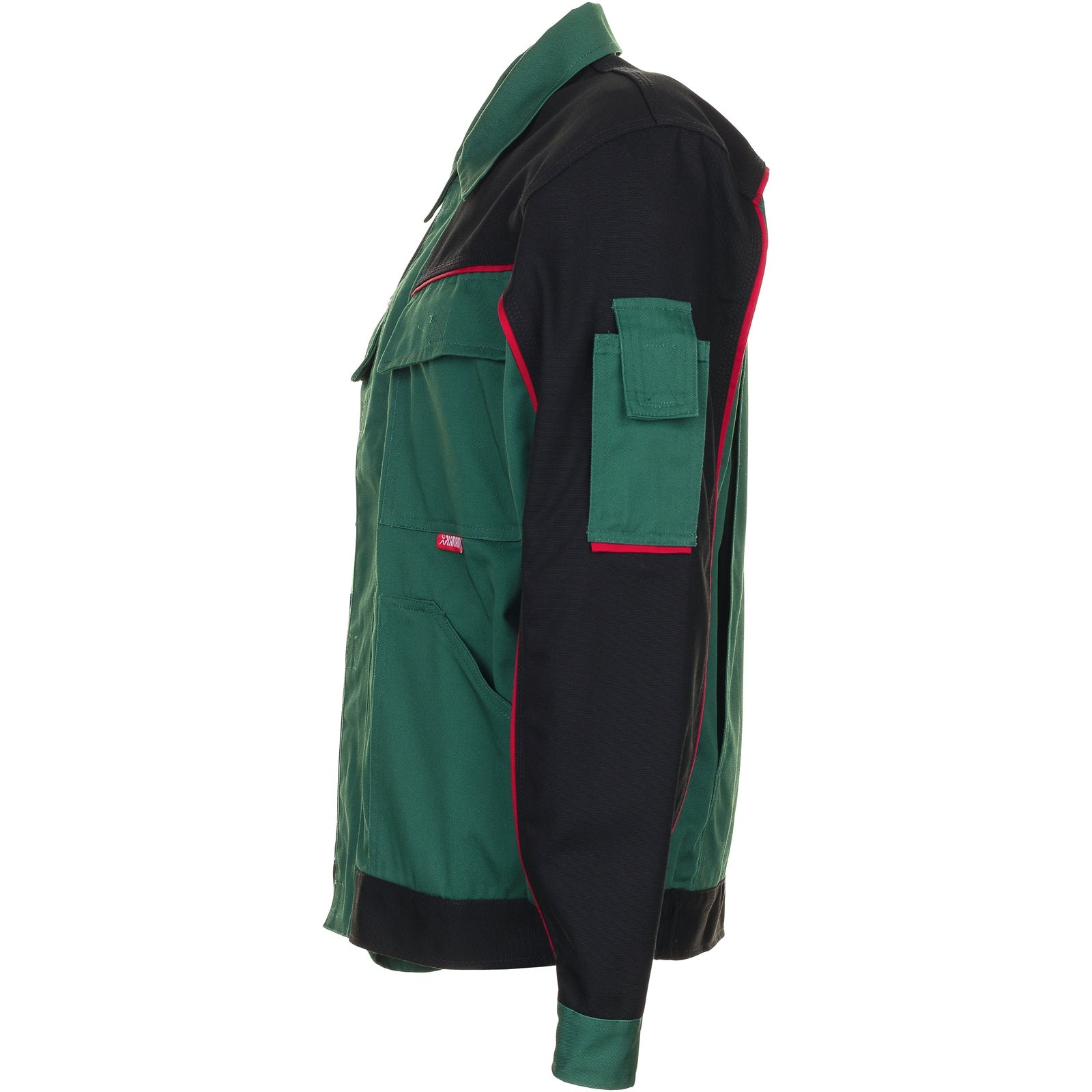 Planam Highline Waisted Jacket green/black/red - Model view 4