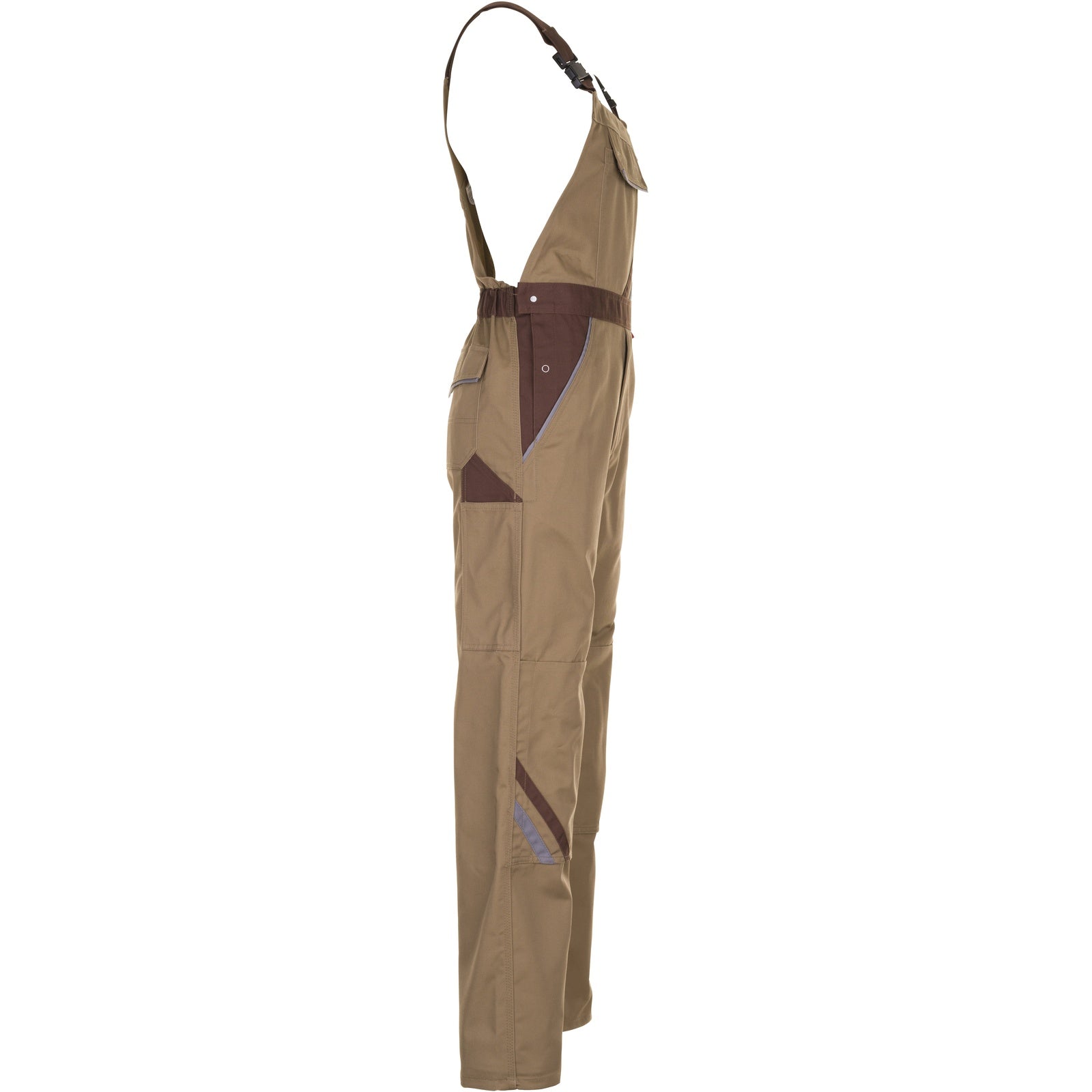 Planam Highline Dungarees beige/brown/zinc - Model view 3