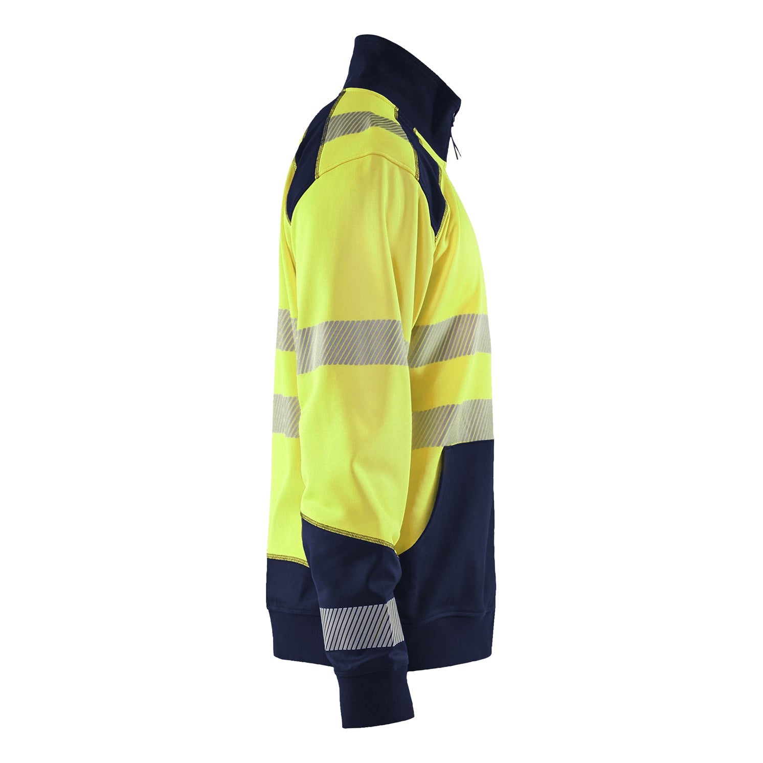 Blaklader BLAKLADER 35562528 Hi Vis Reflective Half-zip Work Sweatshirt MEN - Brushed Interior - 355625283389_CR