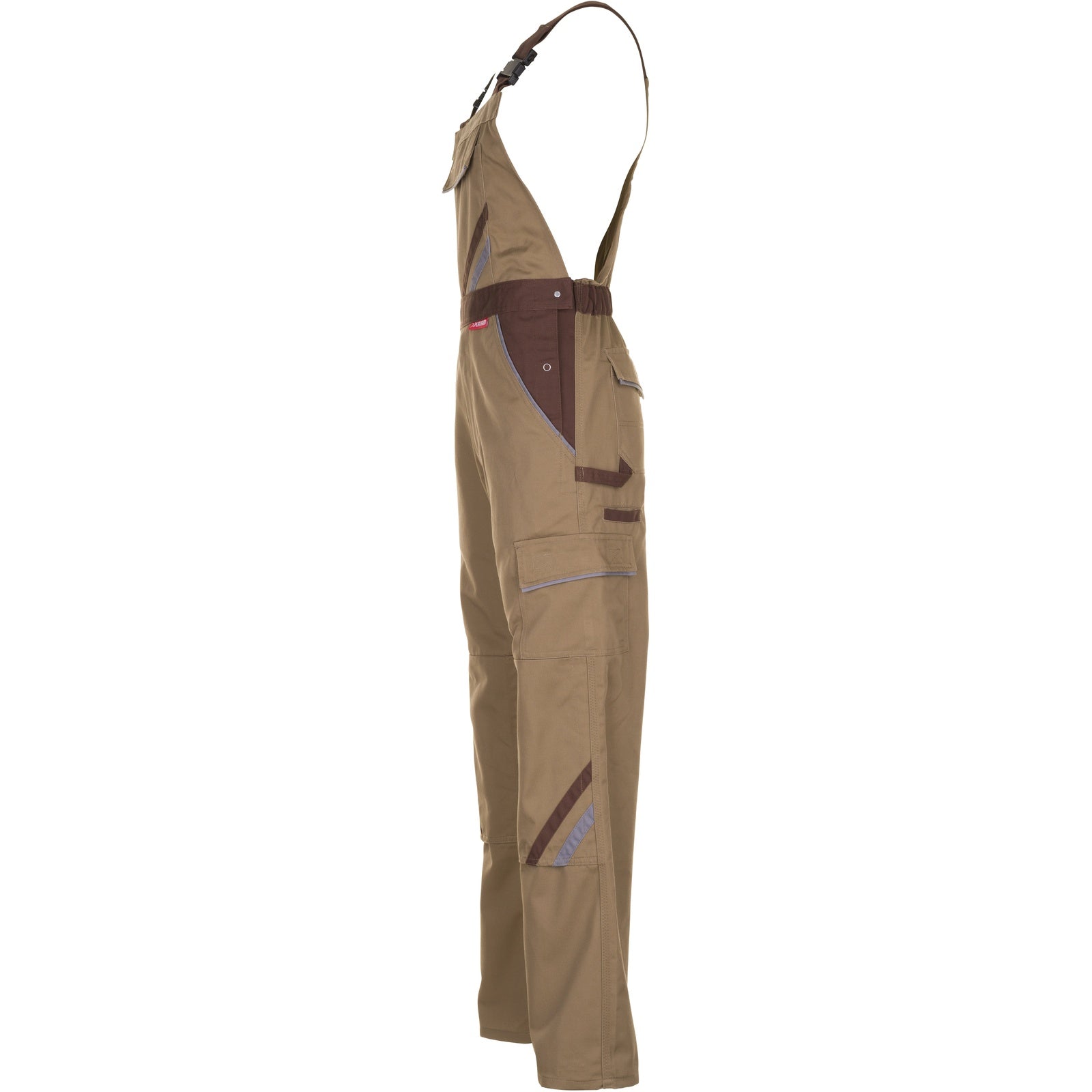 Planam Highline Dungarees beige/brown/zinc - Model view 4
