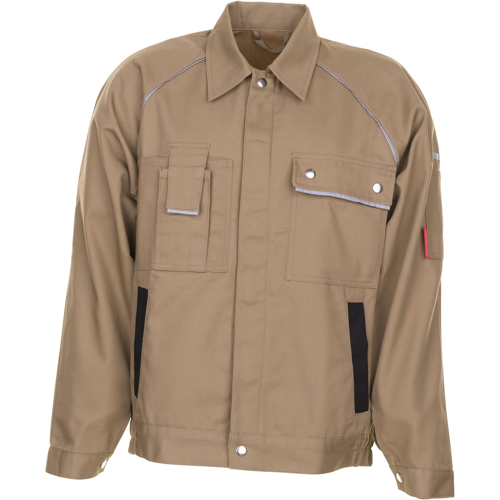 Planam Canvas 320 Waisted Jacket beige/black - Model view 1