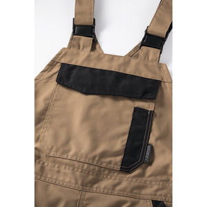 Planam Norit Women's dungarees green/black - The bib with zip closure and bib pocket provide plenty of storage space.