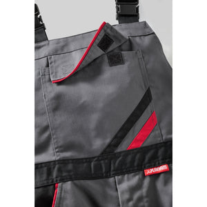 Planam Highline Dungarees beige/brown/zinc - The bib pocket with flap and Velcro closure provides optimal storage space.