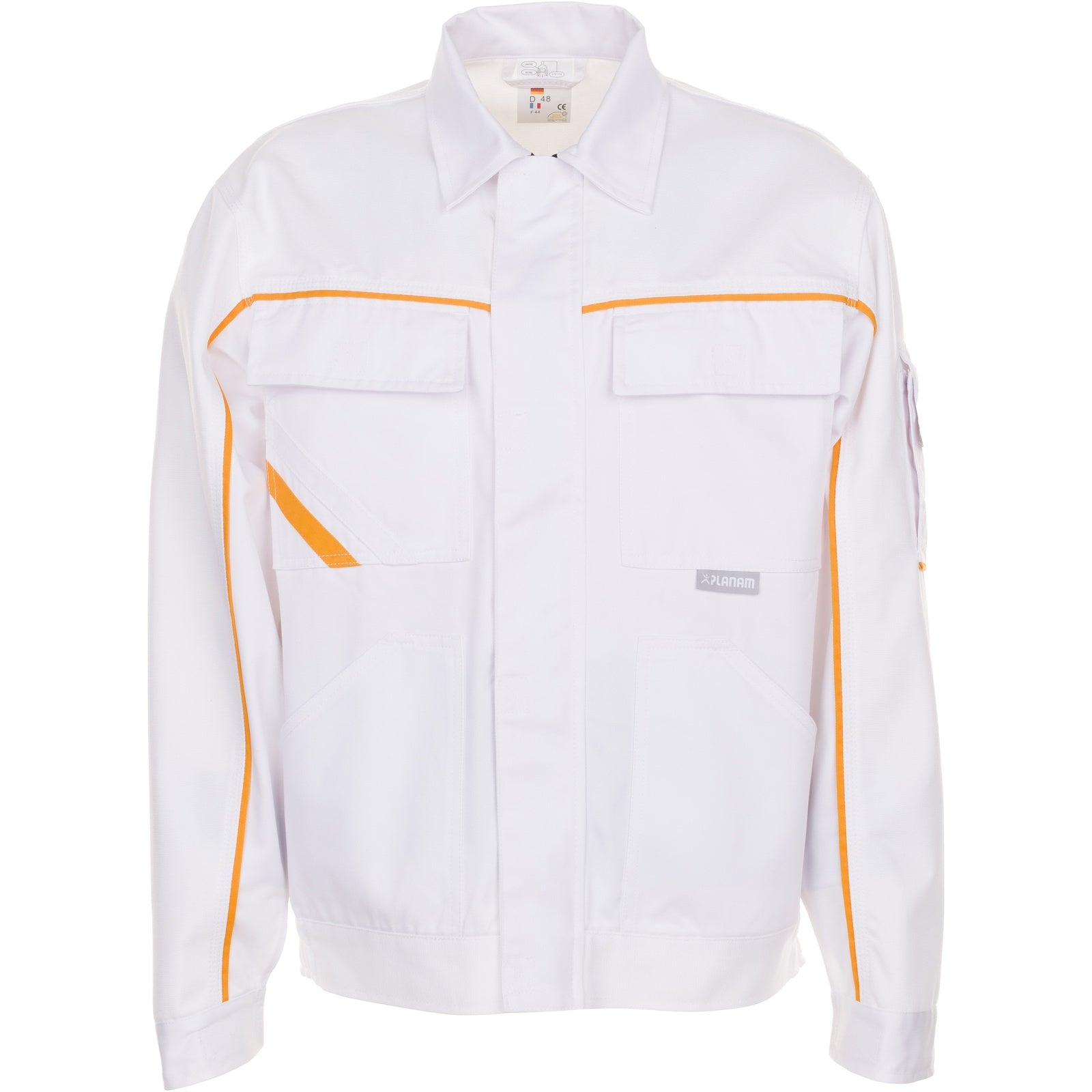 Planam Highline Waisted Jacket pure white/pure white/yellow - Model view 1