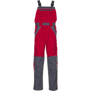 Planam Plaline Dungarees red/slate - Model view 1