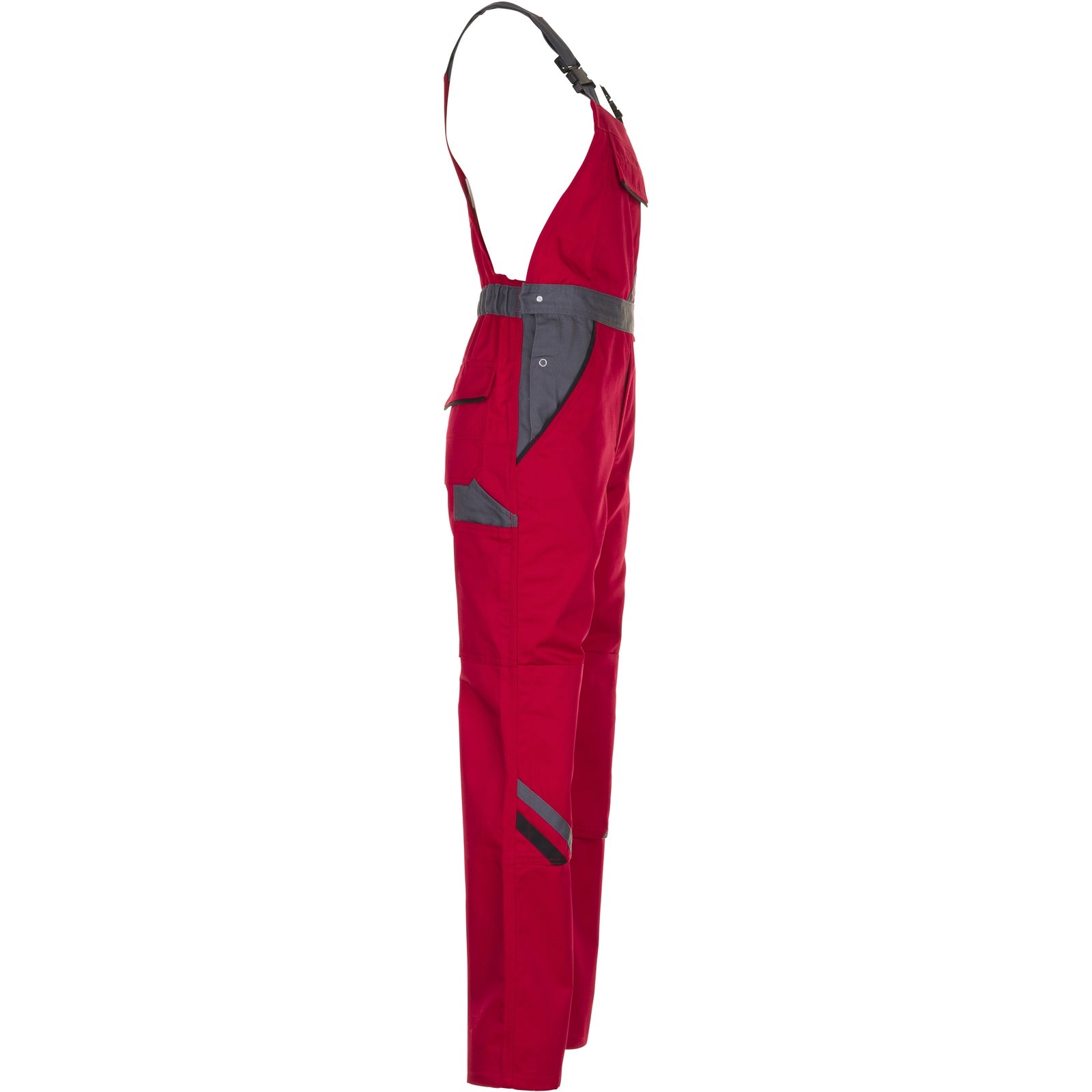 Planam Highline Dungarees red/slate/black - Model view 3