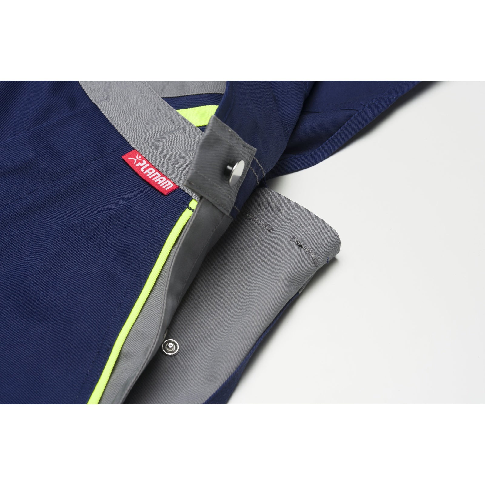 Planam Visline Dungarees zinc/orange/slate - Greater freedom of movement thanks to the practical options for adjusting the waistband