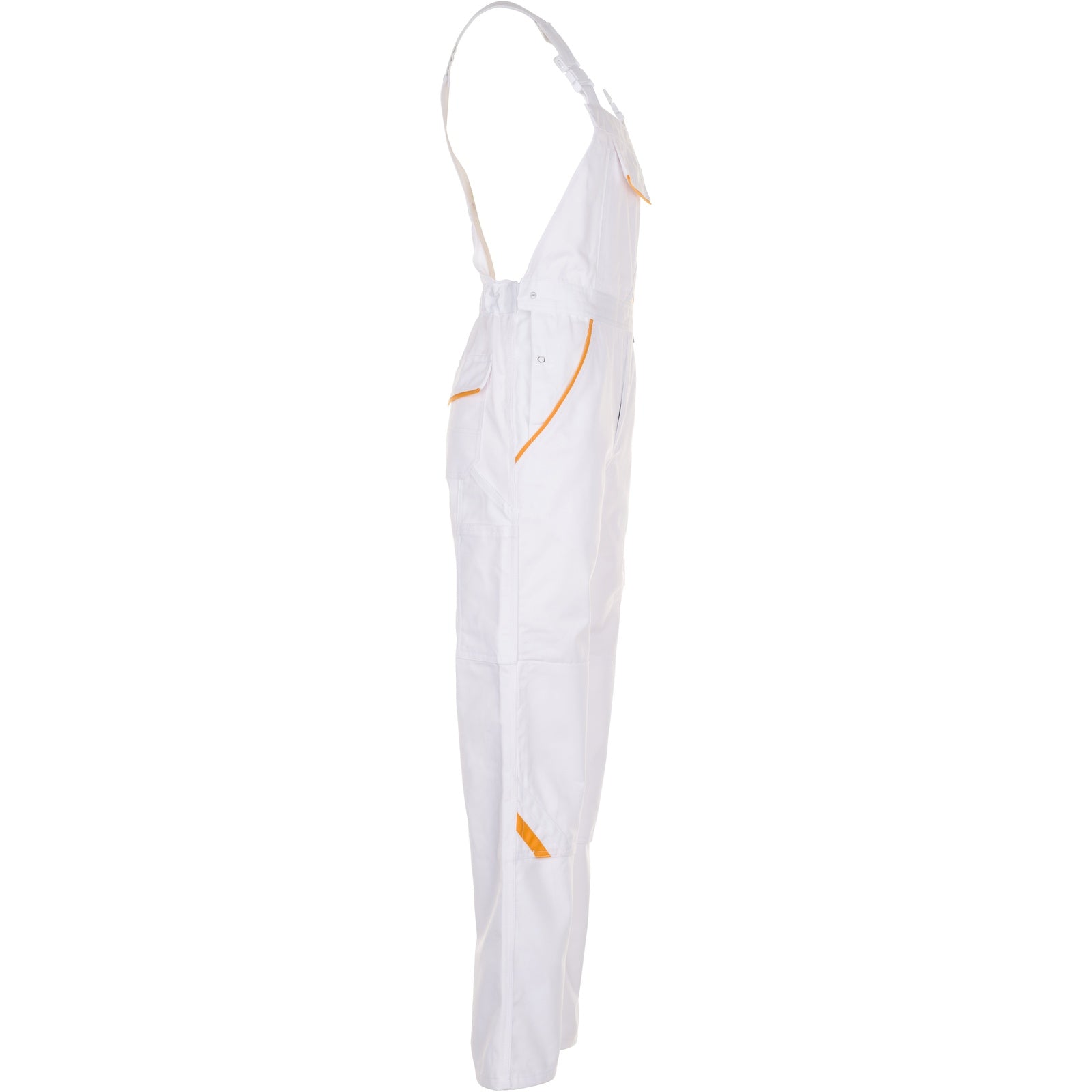 Planam Highline Dungarees pure white/pure white/yellow - Model view 3