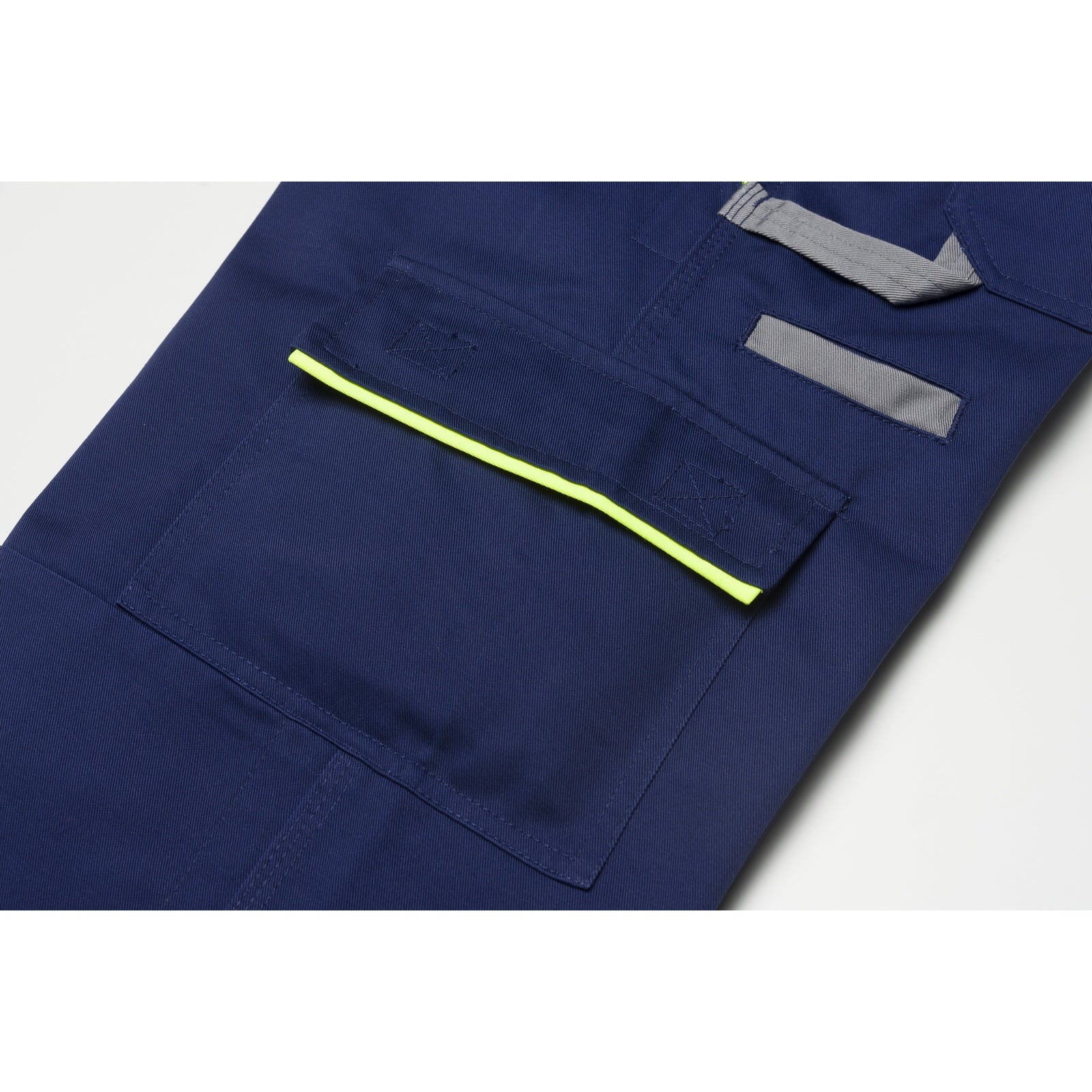 Planam Visline Dungarees zinc/orange/slate - The thigh pocket has enough space to quickly store things.