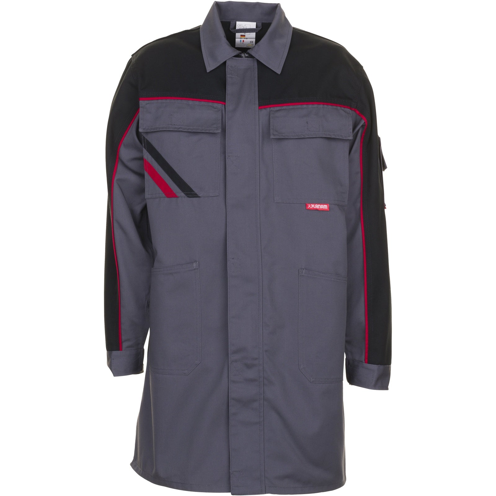 Planam Highline Men´s Coat slate/black/red - Main